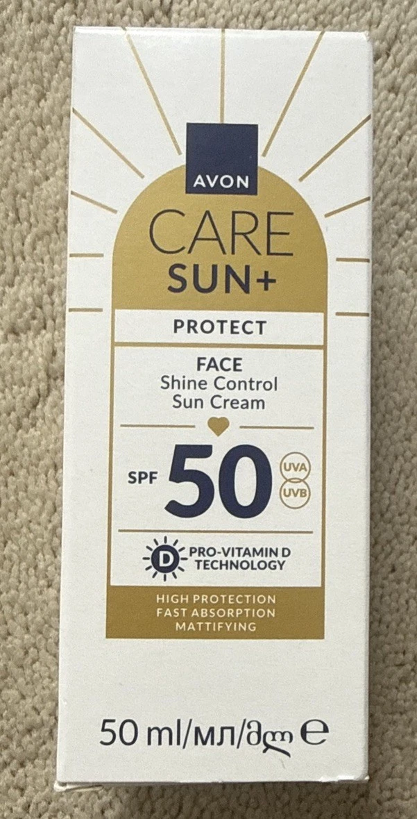 Avon Care Sun+ Shine Control Face Cream SPF50 Moisturizing, UVA/UVB Protection