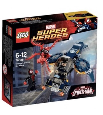 2015 LEGO Marvel Spiderman 76036 Carnage's SHIELD Sky Attack missing 2 minifigs