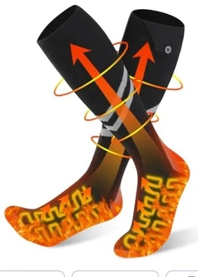 Ferdiiz Electric Heated Socks Rechargeable 6000mAh Thermal Warmers Black