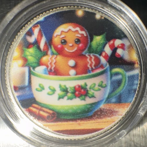 Hayleybug Peace Love Gingerbread 1/10 Troy Ounce .999 Fine Silver Round Bullion