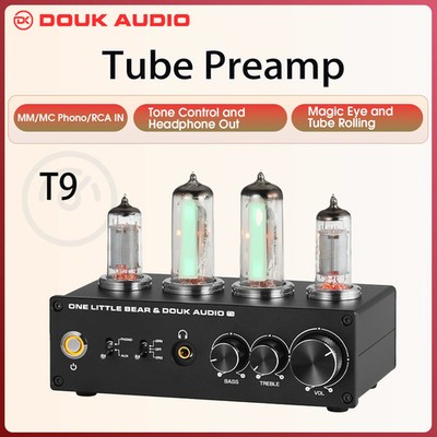 Douk Audio T9 Vacuum Tube Preamp MM/MC Phono Stage Turntable Headphone Amp