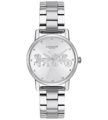 COACH GRAND 14502975 SILVER DIAL & STAINLESS STEEL BRACELET 28MM WOMENS WATCH