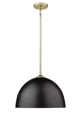 Golden Lighting Zoey 1-Light Matte Black Standard Pendant