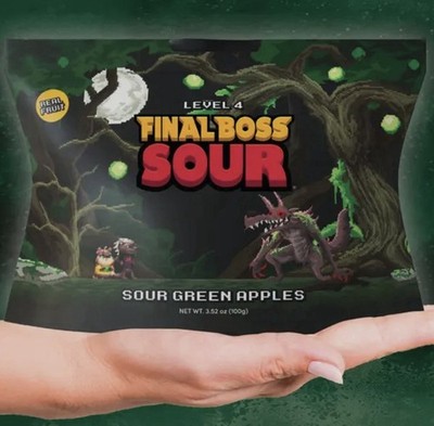 Final Boss Halloween Sour Candy Green Apple 1 Pack Level 4 Extreme Sour Fruit