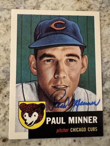 1953 1991 Topps Archiv Paul Minner handsigniert