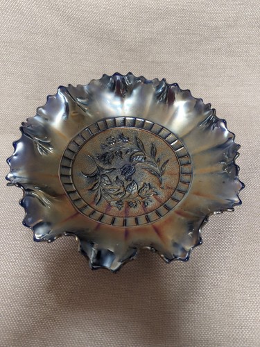 Dugan schillernde WILDBLUME geraffter Rand Schüssel 9" - Bild 1 von 4