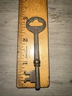 Antique Skeleton Key Solid Barrel #X87 Unique Tip Design Rare