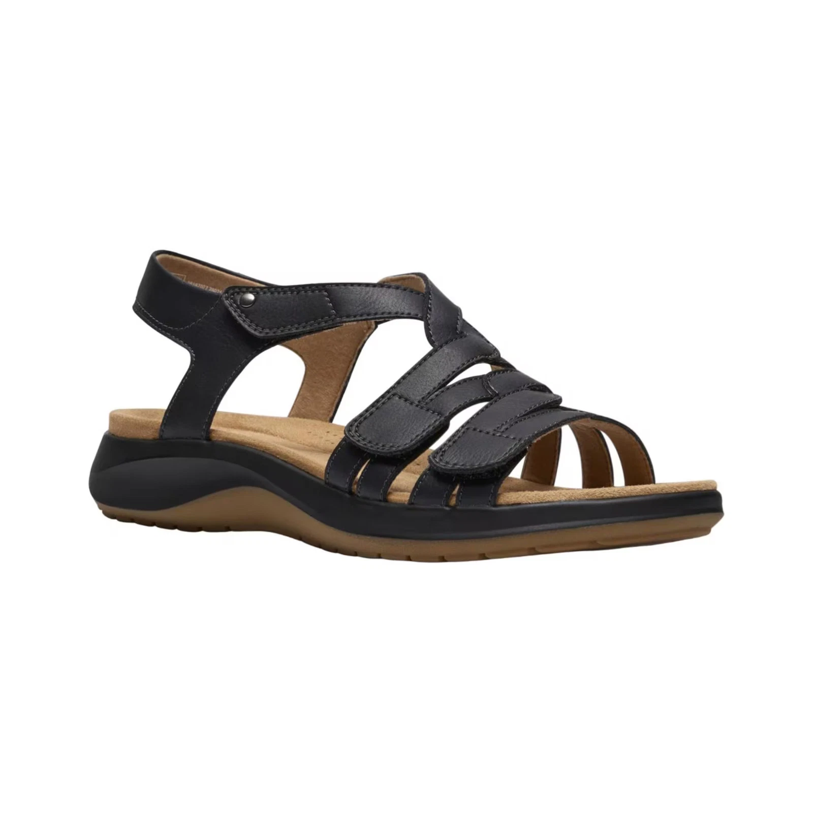 Women's Clarks Maelynn Paige Round Toe Sandals Black Leather
