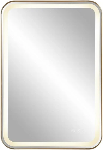 Elegant Brushed Brass Vanity Mirror - 32.25" Tall x 22.25" Wide - Picture 3 of 4