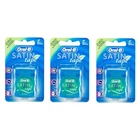 Oral-B Satin Tape Mint Dental Floss – Pack of 3 | Wide, Smooth Floss