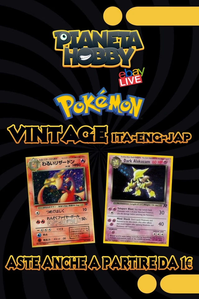 Asta n.17 a partire da 1€ carte vintage Pokemon ita-eng e jap modern