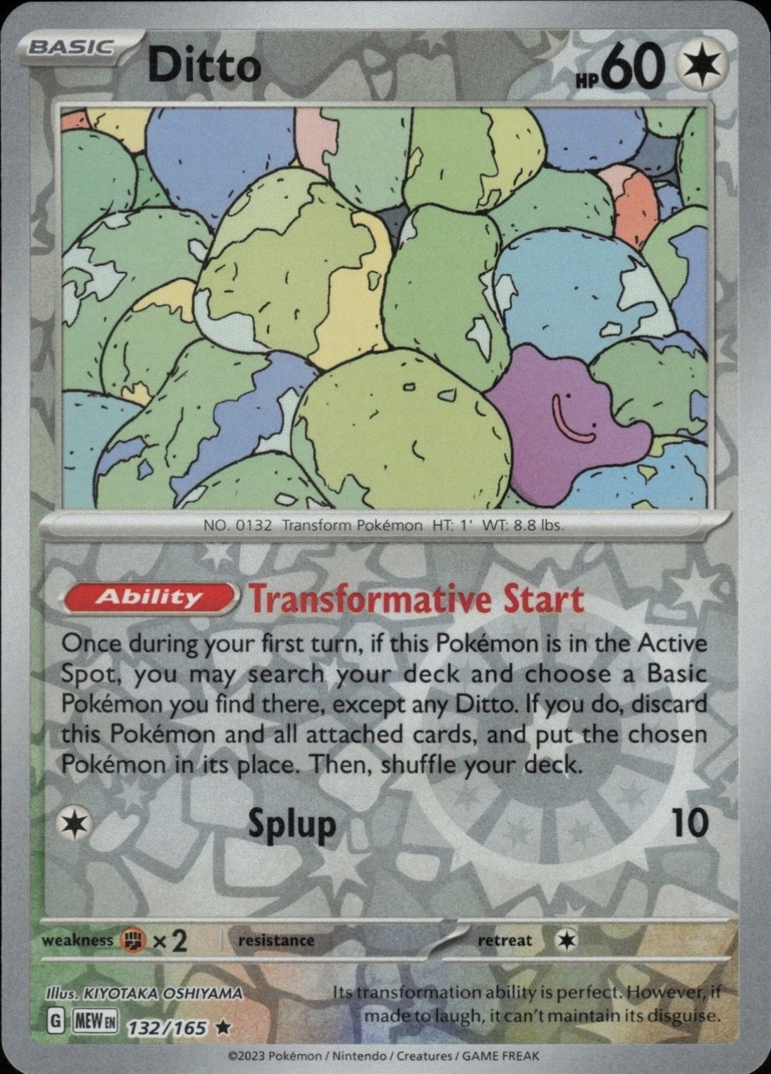 Ditto 132/165 - Reverse Holo - Scarlet & Violet 151 - Pokemon TCG - NM