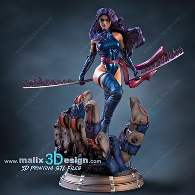 Sexy Psylocke Above Sentinel! 3D Printed 16k Custom Scale! Painted or Unpainted!