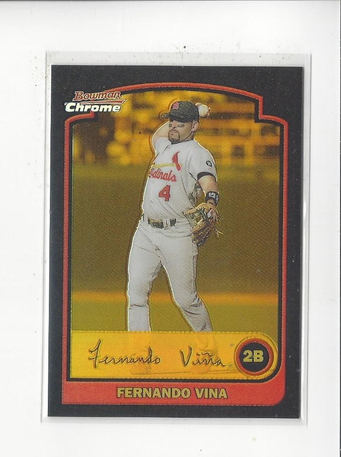 2003 Bowman Chrome Gold Refractor #102 Fernando Vina Rookie Cardinals *080/170