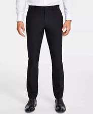 Calvin Klein Men's 34x30 Slim Fit Black Dress Pants Quick Dry Flex d1698