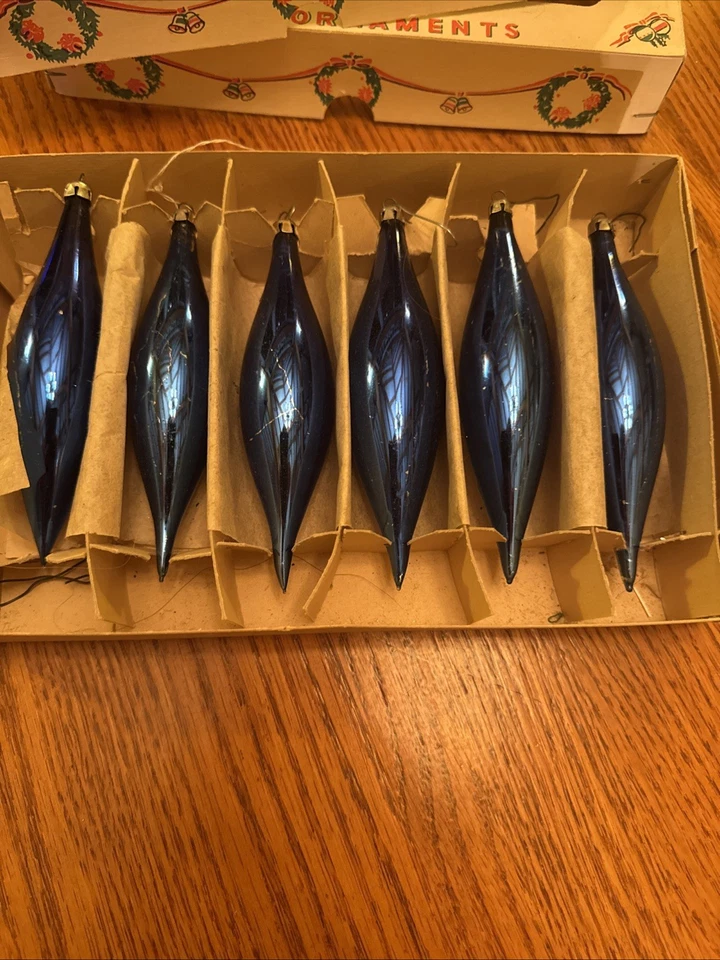 Adornos navideños vintage lágrima mercurio. 2 cajas, 6 en cada caja Foto 3 de 3