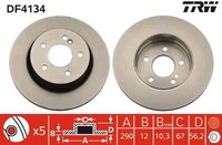 2X Bremsscheibe Hinten Trw DF4134 FÜR Mercedes