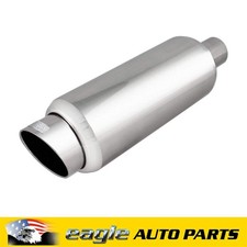 DC Sport Stainless Steel Round Muffler and Slant Cut Exhaust Tip # EX-5016