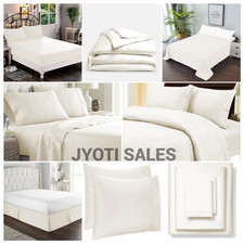 100 Pure Egyptian Cotton Select Bedding Sheets Item 800 TC Ivory Solid
