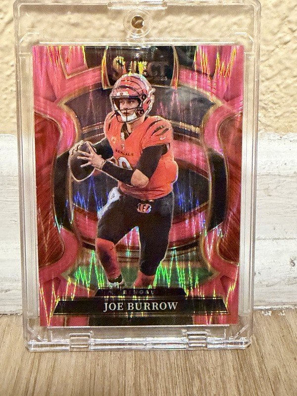 2025 Panini Select Concourse Red Prizm Shock Joe Burrow #64/249