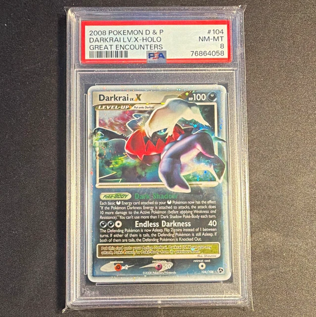 Pokemon Darkrai LV.X Diamond & Pearl Great Encounters 104/106 Holo 2008 PSA 8