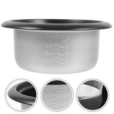 Rice Cooker Inner Pot Replacement Aluminum Alloy Silver Non Stick Scale Design
