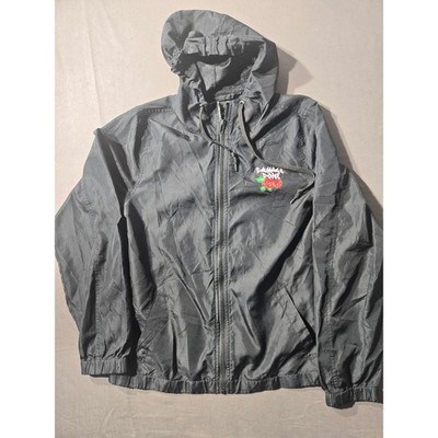 Empyre Damage Done Skull Rose Windbreaker Jacket Black Mens Small Streetwear Zip