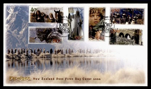 DR WHO 2002 NEW ZEALAND FDC LORD OF THE RINGS CAHCET COMBO $2 M71910