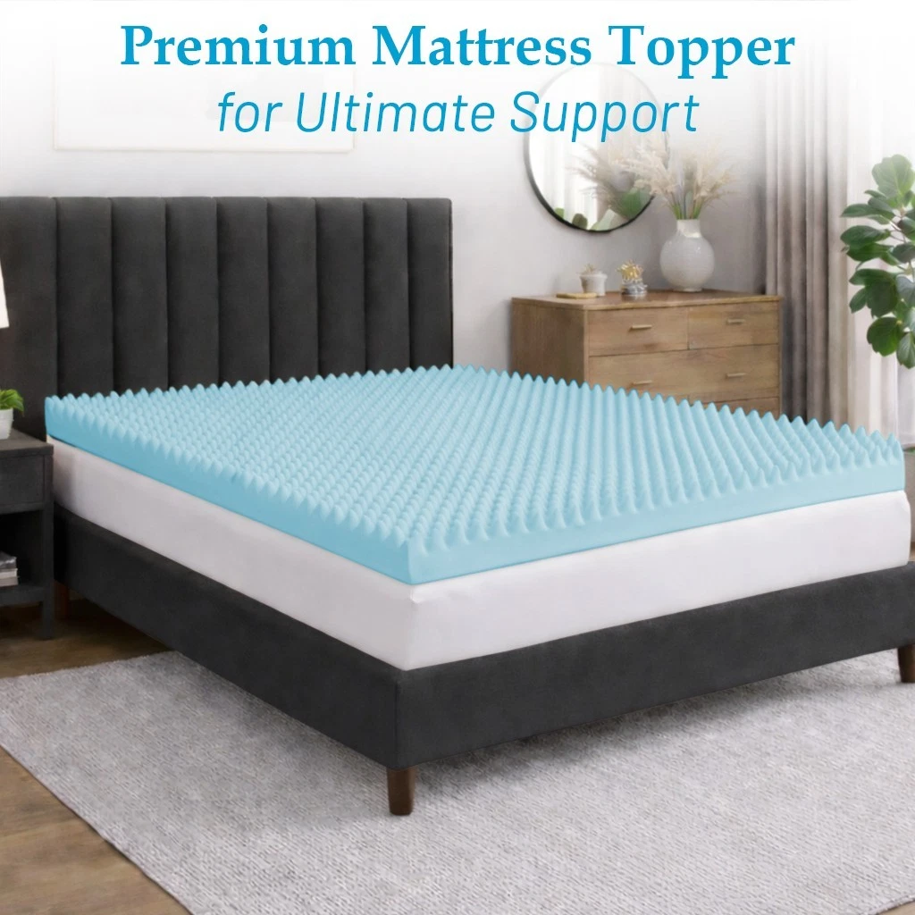 Continental Sleep, 2-Inch Premium Convoluted Gel Memory Foam Toppers.
