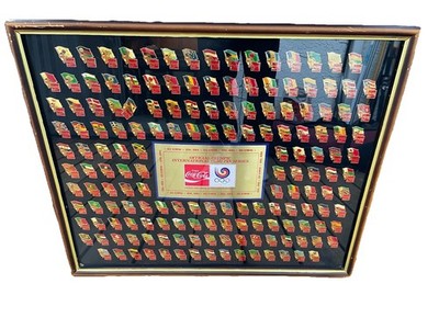 COCA COLA 162 PIN SET SEOUL OLYMPIC GAMES XXIV 1988 FLAGS HODORI TIGER MASCOT