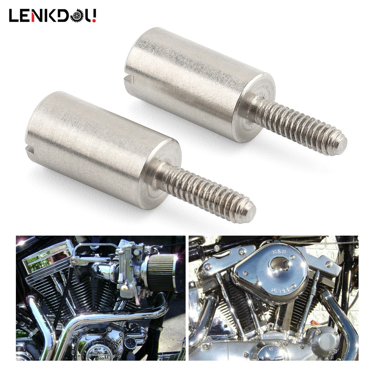 2X Stainless Ignition Cover Timer Stud Kit For Harley FXD FXST
