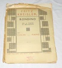 Rondino on a Theme by Beethoven Fritz Kreisler Violin  Piano Sheet Music 1915