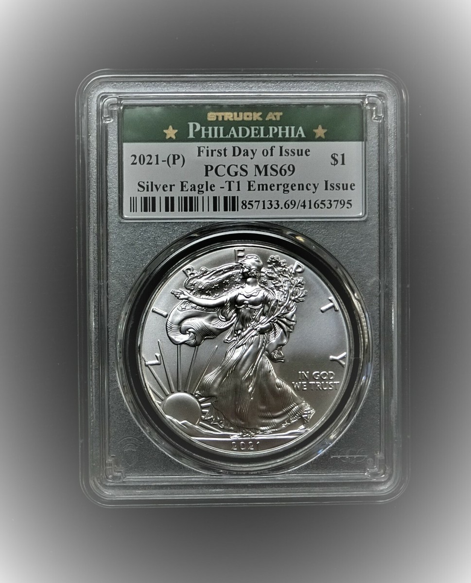 2021 PCGS MS-70 イーグル銀貨 FIRST DAY（PCGS MS69