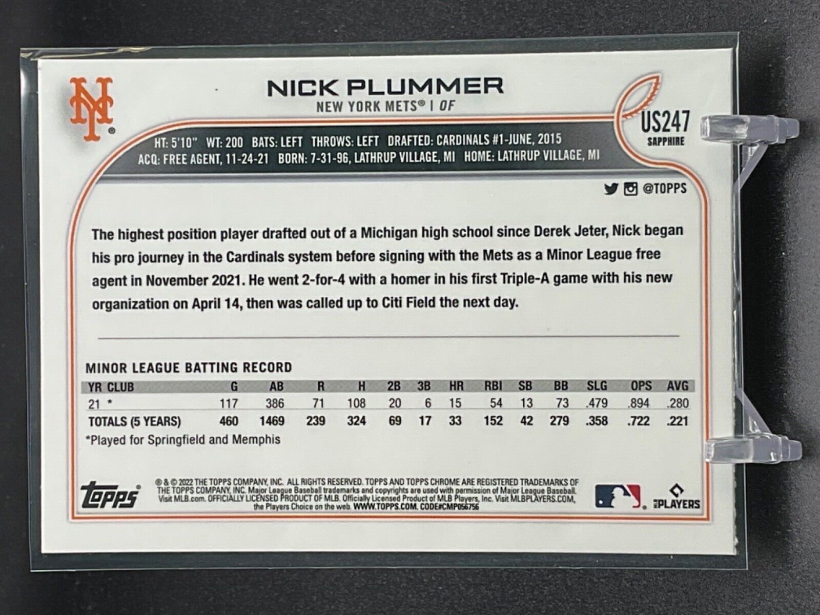 New York Mets *Choose Your Baseball Card* Inserts Rookies Autos (Updated 7/26) - Picture 401 of 512