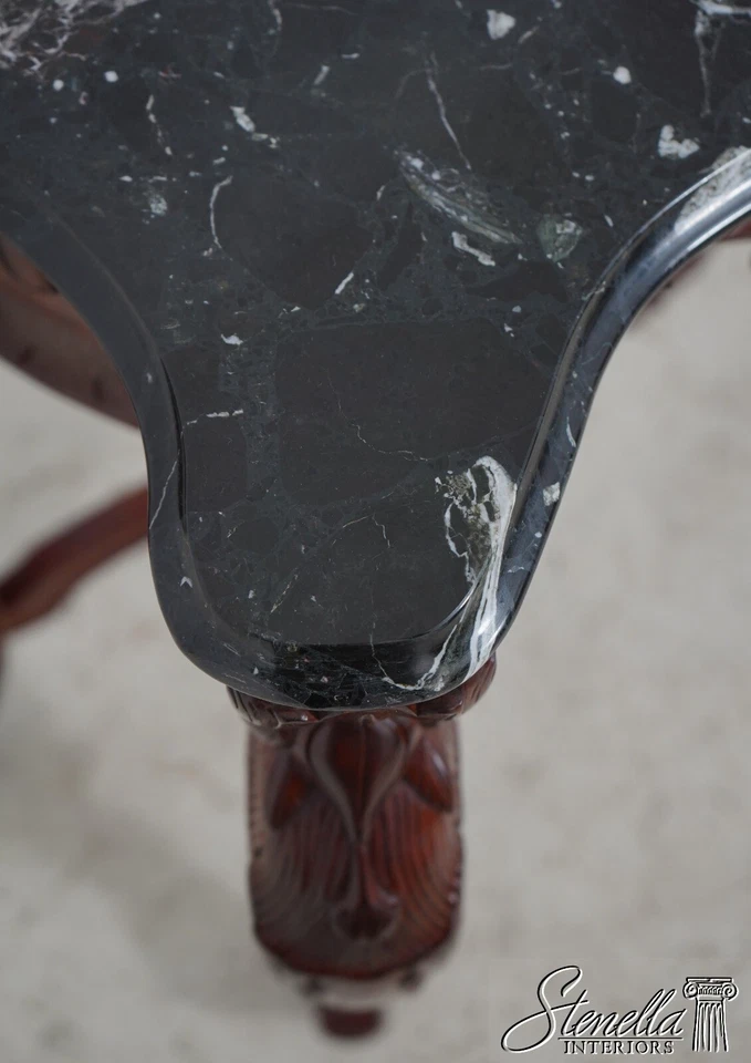 L63318EC:法国路易十五风格大理石顶部雕刻底座控制台桌 — 第 4/4 张图片