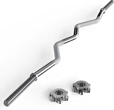 47" EZ Curl Bar Weight Lifting Bar, Standard Barbell Bar for Hip Thrusts/Squats/