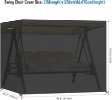 Copertura Per Dondolo Da Giardino QUICK STAR - 200x145cm, Marrone-Grigio, Impermeabile UV50 | Ricambio Universale - Foto 5