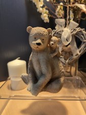 Bear Cub Love Animal Figurine Bonnie & Beau Resin Ornament Neutral Home Decor