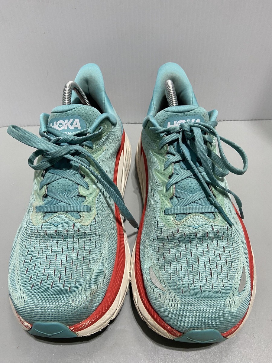 Hoka Clifton 8 Teal Size 11 2E Hoka One One Clifton 8 Teal Blue Red White Running Shoes  main image 2
