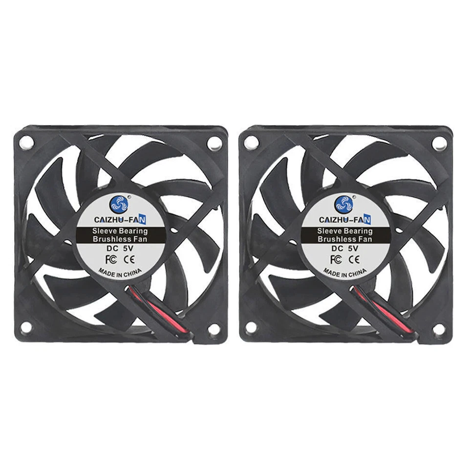2x Lüfter Gehäuselüfter für PC Computer 60x60x10mm 60mm leise FAN 5V 12V 24V - Bild 2 von 4