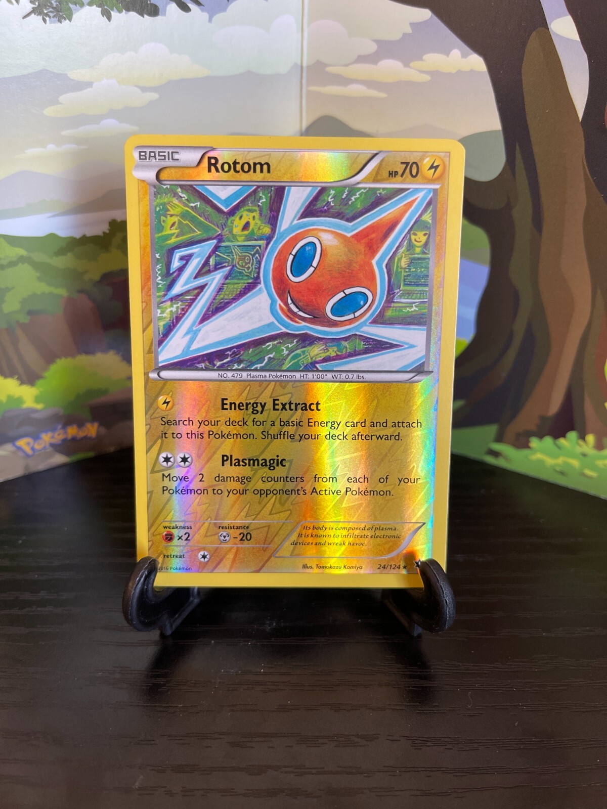 Rotom 24/124 - Fates Collide - Rare - Reverse Holo - Pokemon Card TCG - LP