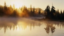 Landscape trees lake nature sunlight Custom Gaming Mat Desk