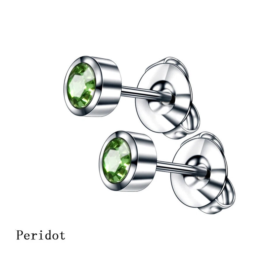 1 Paar Ohrstecker Aus Chirurgischem Edelstahl Mit Ca-Kristall Und , - Bild 4 von 4