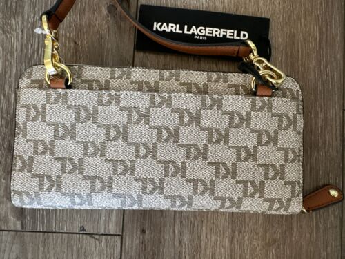 KARL LAGERFELD Umhängetasche auf Schnur - Kunstledertasche Mandeltaupe - Bild 3 von 4