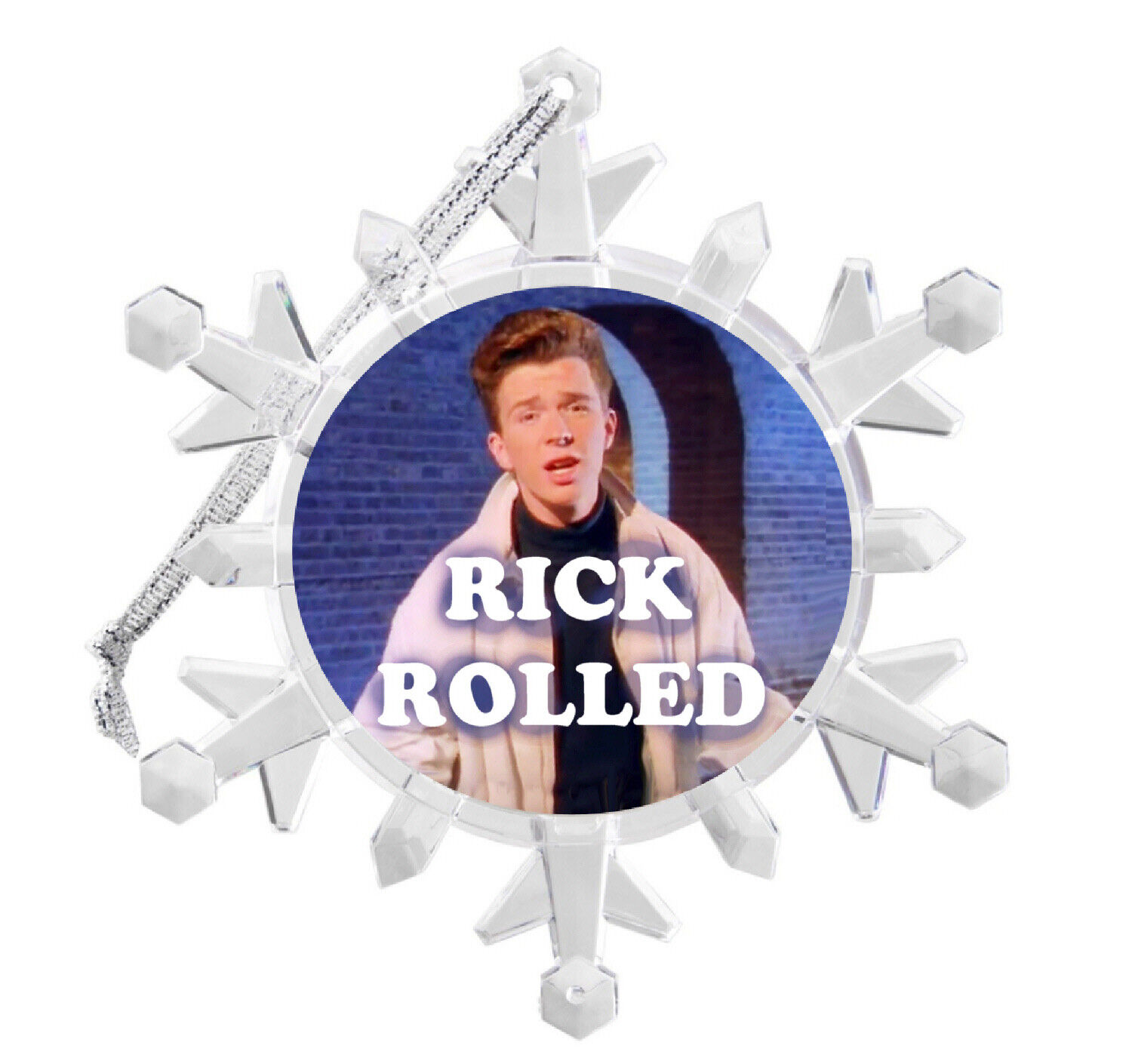 Rick Rolled Astley Gag Prank Snowflake Blinking Holiday Christmas