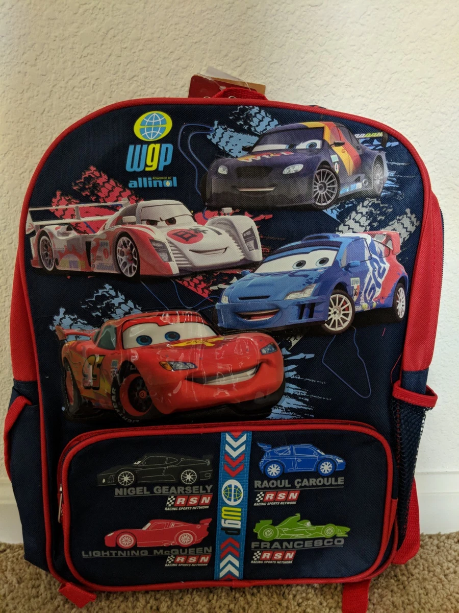 Disney Cars 2 McQueen Grand Prix Large Backpack Bag