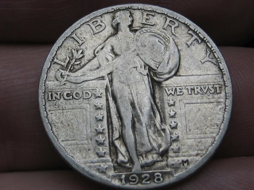 1928 P Silver Standing Liberty Quarter, Philadelphia, VF/XF Details