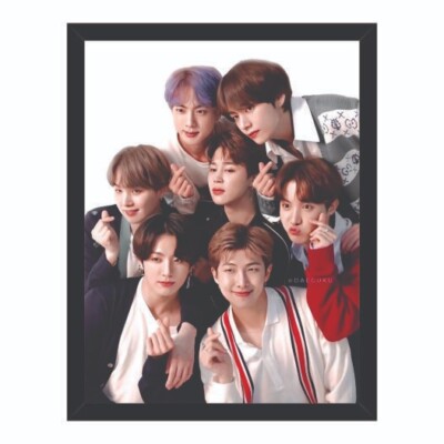 BTS Photo Frame Synthetic Wood & Paper For Home and Office