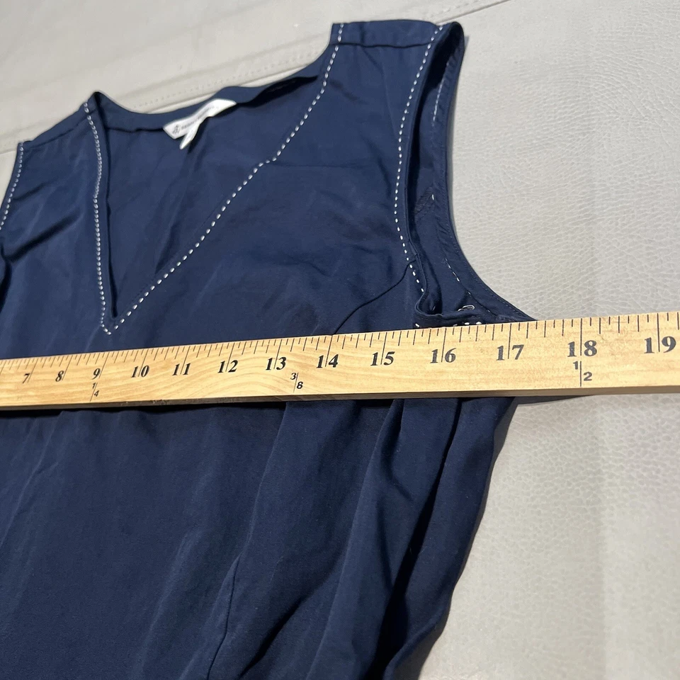 Brooks Brothers Navy V-Neck Sleeveless Preppy Nautical Girl Dress Youth-8-9153 - Image 4 of 4