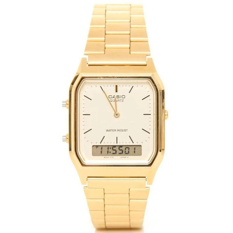 Casio AQ 230GA 9DHDF Digital Analog Dual Time Square 28mm